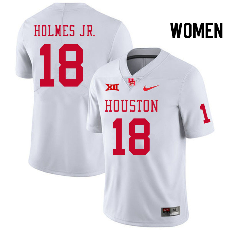 Women #18 Anthony Holmes Jr. Houston Cougars Big 12 XII College Football Jerseys Stitched-White
